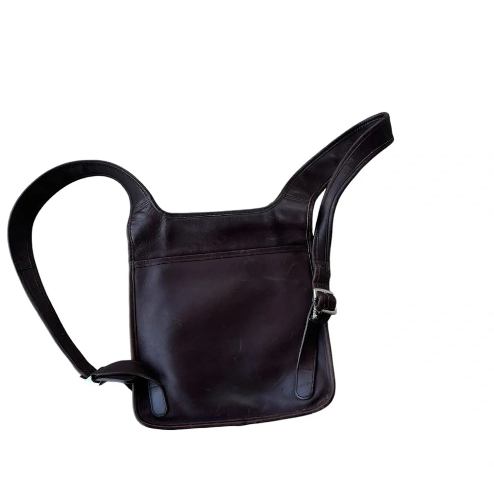 Vintage Rare COACH #9405 Slim Flat Hippie Backpack Brown Leather. - Picture 9 of 12